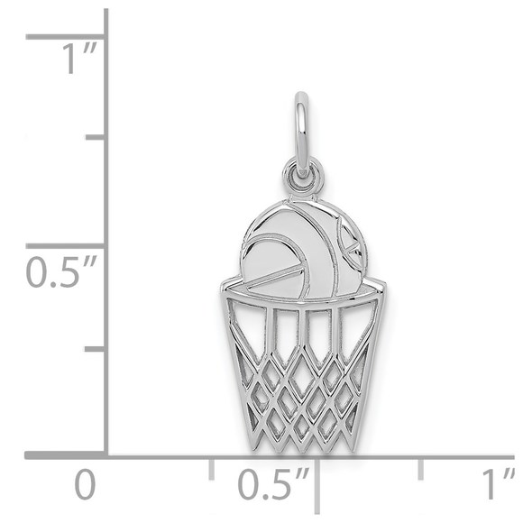 14k White Gold Genuine Sports Basketball Charm - Picture 4 of 4